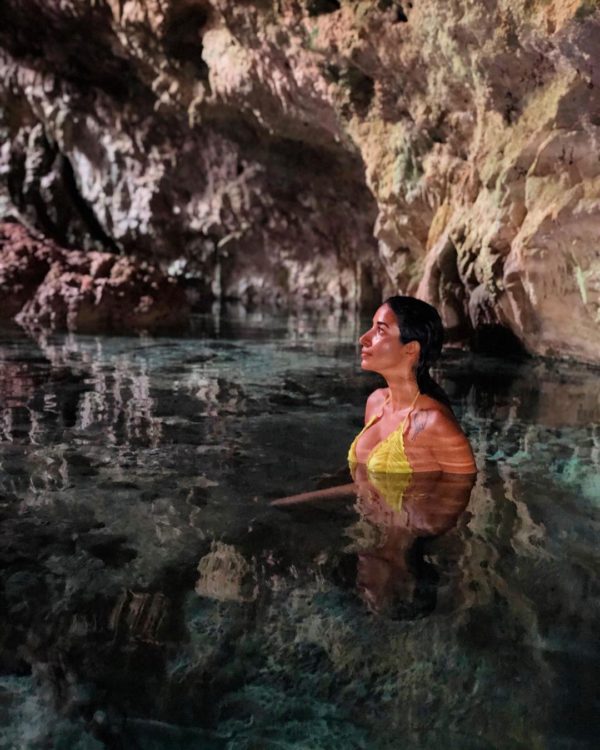 swimming in a cave and snorkelling scuba diving